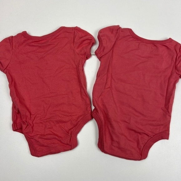 Bundle of 2 Garanimals "Loved" Bodysuits in Pink Sz 0-3M - Picture 3 of 4